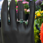 Load image into Gallery viewer, Dazzling 4.5ct Cyan Blue Moissanite Engagement Ring: A Statement of Forever Love
