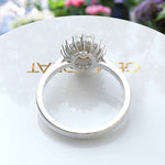 Load image into Gallery viewer, Capture Her Heart: Oval Champagne Moissanite with Lustrous Moissanite Halo
