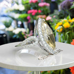 Load image into Gallery viewer, Sunlit Splendor: Expansive 8.0ct Marquise Yellow Moissanite Halo Ring.
