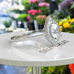 Load image into Gallery viewer, Eternal Sparkle: Engagement Ring Featuring 2ct White Moissanite in a Luminous Halo.
