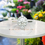 Load image into Gallery viewer, Eternal Sparkle: Engagement Ring Featuring 2ct White Moissanite in a Luminous Halo.
