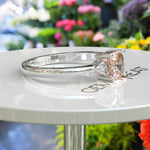 Load image into Gallery viewer, Romantic Cushion-Cut Morganite Engagement Ring with Moissanite Side Accents
